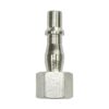 P19 1/4" Female Plug for compressed air applications, Made in the UK, interchangeable with PCL Standard, Rectus 19 Series, and Kee 057 Series, designed for single-handed operation in the automotive industry.