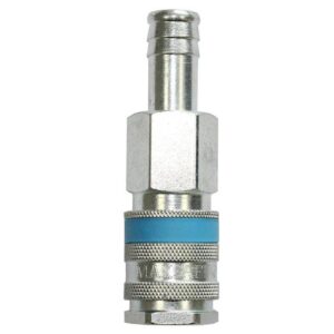 C19 12mm Hosetail Coupling for compressed air applications, Made in the UK, interchangeable with PCL Standard, Rectus 19 Series, and Kee 057 Series, designed for single-handed operation in the automotive industry.