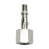 P19 3/8" Female Plug for compressed air applications, Made in the UK, interchangeable with PCL Standard, Rectus 19 Series, and Kee 057 Series, designed for single-handed operation in the automotive industry.