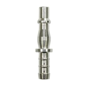 P19 8mm Hosetail Plug for compressed air applications, Made in the UK, interchangeable with PCL Standard, Rectus 19 Series, and Kee 057 Series, designed for single-handed operation in the automotive industry.