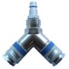 C25 Series Y-Piece European standard compressed air coupling, designed for single-handed use in a variety of applications